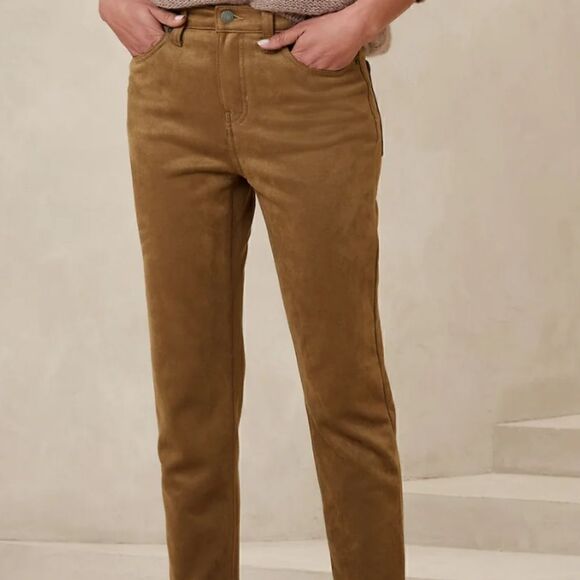 Banana Republic Vegan Suede High Rise Skinny Pants Sz 26/2 NWT - Picture 9 of 16